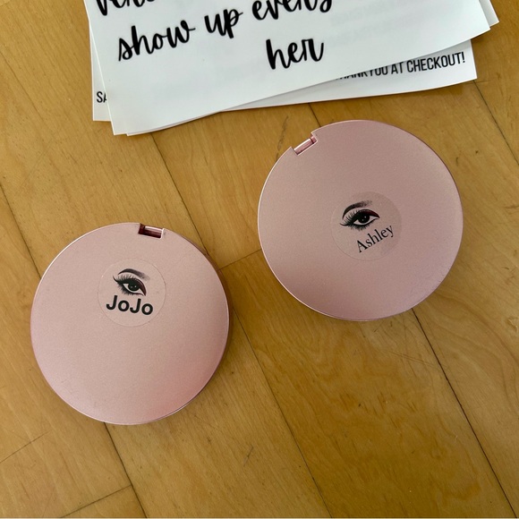 Beauty Lounge Set/2 Fake Lashes + Compact Mirror Sets, Jojo, Ashley, Black - Picture 3 of 10